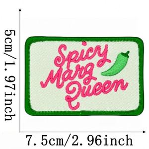High Quality Merrow <b>Iron</b> on Embroidery American Style pink Howdy Spicy Patch for Outdoor Overcoat Hat Decoration - Product Image 6
