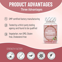 Gummies éclaircissantes OEM au glutathion, collagène et biotine (60 unités) – Anti-âge, estompe les taches, hydratantes, pour une peau jeune et éclatante – Complément de beauté