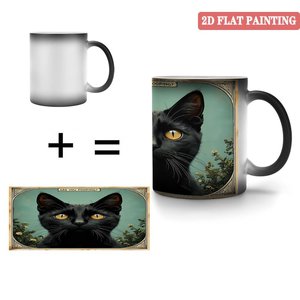 Magic Drinking <b>Cup</b> 11oz Frosted Black <b>Ceramic</b> Heat Sensitive Coffee Mug - Product Image 4
