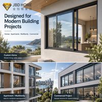 Porte-fenêtre coulissante moderne en alliage d'aluminium certifiée AS2047, robuste, avec double joint EPDM, certifiée Energy Star, pour hôtel et salon