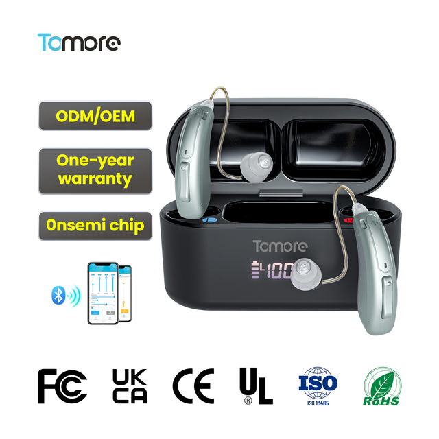 Hearing Aids RIC Dual Mic Noise Reduction Rechargeable Bluetooth App Programmable Fitting OEM Factory Wholesale Bulk Deal