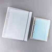 Carpeta de 4 anillas A4 transparente de PP suave con superficie mate para almacenamiento de sellos y troqueles, ideal para cuadernos recargables.