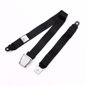Ceinture de sécurité en alliage d'aluminium à deux points pour avion, mise à niveau et rénovation, sangle en polyester noire - Product Image 1