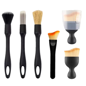 Synthetic Hair Fan Flat Brush Plastic Handle for Concealer Nail Art Makeup Manicure Tool - Product Image 1