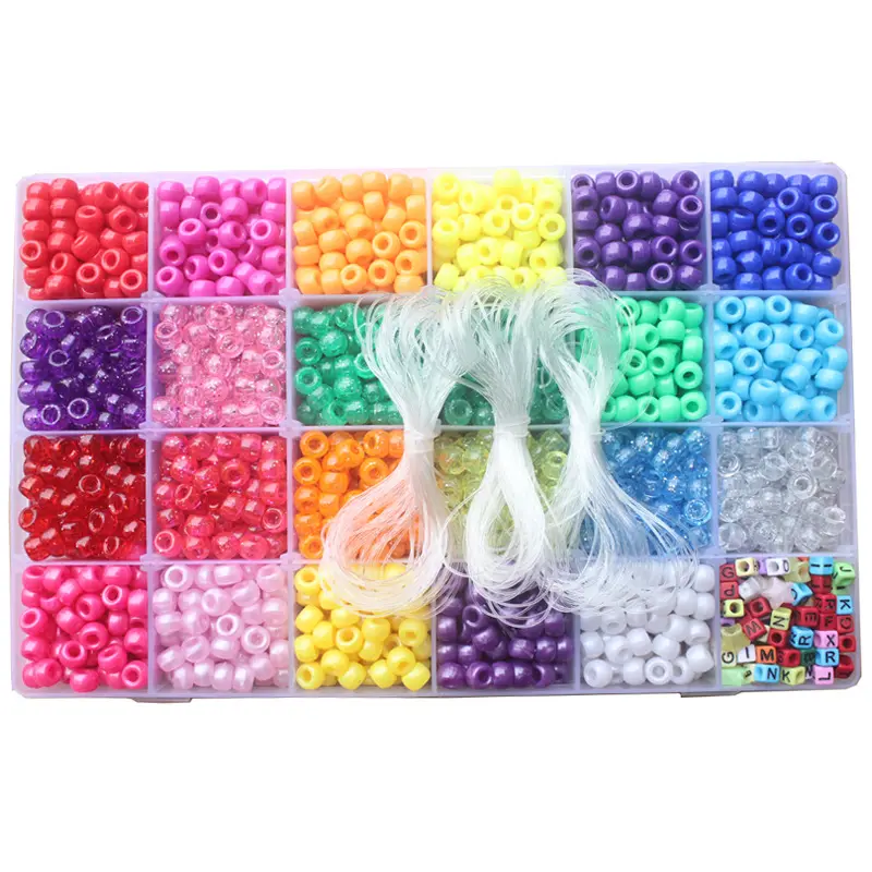 XIMAI 27.8cm Hot Selling 3300Pcs/Box With Small Plastic Round Beads For DIY Bracelet Jewelry Making Kit