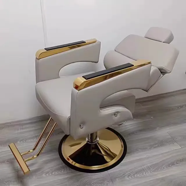 Peluquería exclusiva Internet Celebrity silla plegable elevación y rotación silla para cortar el pelo