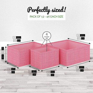 Juego <span class=keywords><strong>de</strong></span> 12 cajones plegables para organizador <span class=keywords><strong>de</strong></span> armario, ropa interior, sujetador, cestas <span class=keywords><strong>de</strong></span> almacenamiento, cajón divisor para tocador, organizador <span class=keywords><strong>de</strong></span> ropa, comida - Product Image 2