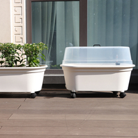 Jardinière en plastique mobile à la mode flexible avec couvercle arrosage automatique jardinière ovale pour balcon et maison