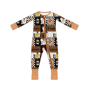 Pijamas de Bambú con Estampado Personalizado al por Mayor, Mameluco de Algodón Orgánico con Cierre para Bebés, Pijamas para Niños y Niñas, Ropa de Bambú para Bebés - Product Image 1