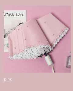 Paraguas Japonés Automático de Tres Pliegues con Diseño Floral para Mujer - Product Image 2