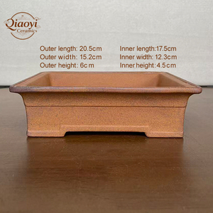 Maceta artística Yixing de barro horneado al horno para suelo de bonsái Rectangular, herramienta de jardinería moderna para interiores para plantar plantas - Product Image 2