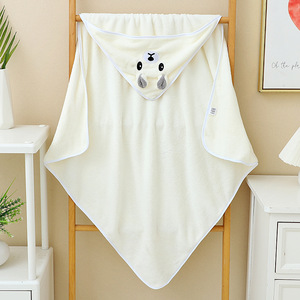 Accepter le logo personnalisé ensemble de couvertures de réception pour bébé sweat à capuche pour nouveau-né serviettes en molleton corail couverture serviette à capuche pour nouveau-né - Product Image 4