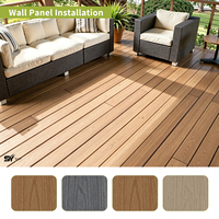 Planche de terrasse composite WPC co-extrudée moderne et écologique, imperméable, antidérapante, pour l'extérieur, jardin, patio
