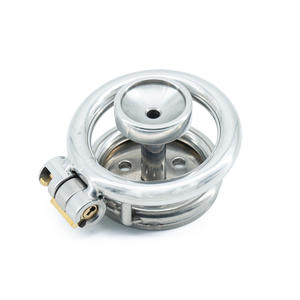 Dispositif de chasteté masculin en acier inoxydable argenté Yamamoto, <span class=keywords><strong>cage</strong></span> à pénis, verrouillage du pénis avec tube urinaire, jouet sexuel - Product Image 6