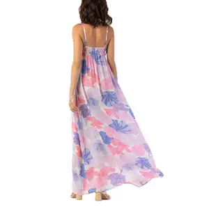 2023 Novo verão atacado moderno elegante mulher sexy roupas senhoras floral impressão longo maxi dress
