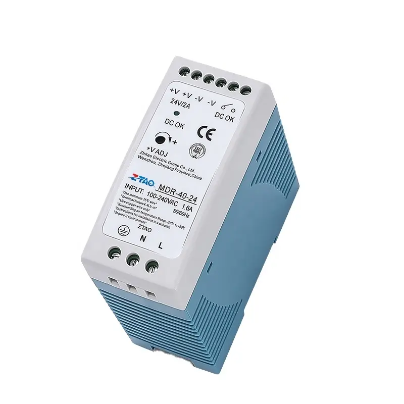 Din rail MDR SERIES Switching power supply 40W excellent quality AC to DC Power: 40W 5V 6A, 220vAC to 5v dc power supply