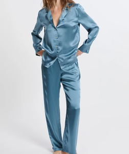 Pigiama Elegante in Raso di Acetato per <span class=keywords><strong>Donna</strong></span>, Abbigliamento Personalizzato, Completo Casual a Maniche Lunghe - Product Image 4