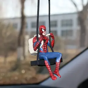 Pour Spiderman <span class=keywords><strong>Action</strong></span> Figure Voiture Swing Pendentif, Anime Style Rétroviseur Suspendu Jouet Modèle Figurine pour Enfants Cadeaux Décoration - Product Image 2