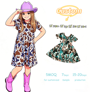 Vestidos de Verano para Niñas con Estampado Western, Cómodos, al por Mayor, Precio de Fábrica, Ropa para Hermanas, Boutique Infantil - Product Image 1