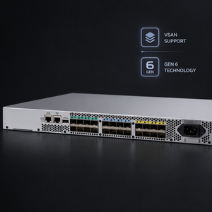 Commutateur SAN FC Brocade BR-G610 24 ports entièrement activés 16 Gbit/s, licence PoD complète, VSAN pris en charge, 512 Gbit/s, commutateur de stockage de centre de données 1U - Product Image 3