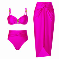 Badpak 5 Kleuren Bandeau Top Dames 3-delig Zwempak Designer Bikini Zwemkleding Strandrok Hoge Taille Badkleding S-XL
