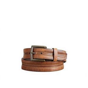 Achetez en ligne : Ceintures formelles pour hommes en cuir de vachette avec boucle en acier, tendance, écologiques, pour soirée, idées cadeaux très demandées, durables, style personnalisé - Product Image 3