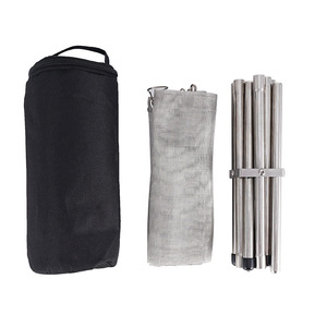 Parrilla portátil ultraligera de acero inoxidable para acampar al aire libre, estufa plegable para hoguera, estante de leña, mesa para quemar al aire libre, barbacoa - Product Image 6
