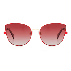 Gafas de sol tipo ojo de gato, montura metálica completa, lentes marrones, protección UV400, unisex, para adultos y mujeres - Product Image 6