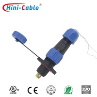 Connecteurs pour appareils électroniques - Prise étanche de type DIN 6A avec contact en cuivre IP68 pour automobile 1-5 broches PA66 GF30% Mâle/Femelle