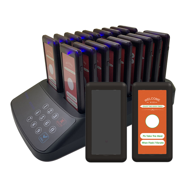 Restaurant Pager Wireless Calling System coaster Buzzer Vibrator Bell Receiver Beeper for Food Truck Cafe bar