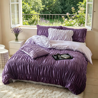 Parures de lit haut de gamme ultra douces et inaltérables, collections personnalisées, taille double et queen, ensemble de literie 3 pièces avec housse de couette à effet bulles et froncée