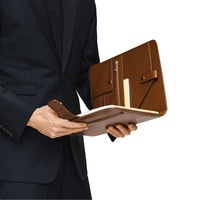 Porte-documents en cuir pleine fleur tanné végétal A4 avec fermeture éclair YKK et logo personnalisé