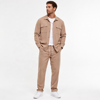 Ensemble chemise et pantalon texturés 2 pièces pour homme, manches longues, boutonnage décontracté, multicolore, fabrication ODM, vente en gros