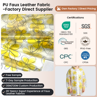 Poncho de pluie en tissu PU imperméable jaune à motifs floraux, personnalisable, sans PFAS, avec tissu TPU transparent