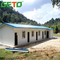 Rumah Prefab Modern dua kamar tidur, rumah kabin Bunglow rumah 60 Meter persegi pemasangan cepat dan mudah