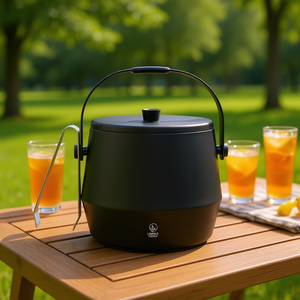 Cubetera Leopold con Tapa y Pinzas, Color Negro Mate, Enfriador de Bebidas de 2L - Product Image 3