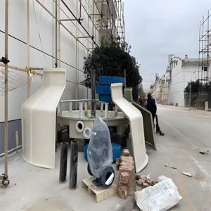 מגדל קירור זרימה נגדית FRP עם משאבת מנוע - מחליף חום אוויר למיכל מים ידידותי לסביבה - Product Image 2