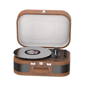 Tourne-disque Vintage BT <span class=keywords><strong>Platine</strong></span> <span class=keywords><strong>vinyle</strong></span> avec haut-parleurs stéréo intégrés Valise à 3 vitesses Le lecteur <span class=keywords><strong>vinyle</strong></span> prend en charge l'enregistrement <span class=keywords><strong>vinyle</strong></span> vers MP3 - Product Image 1