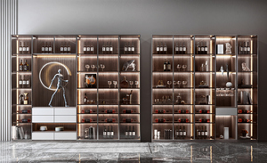 JINGSHUN Villa Bespoke Furniture Luxury <strong>Wine</strong> Cabinet <strong>Display</strong> <strong>Cases</strong> Waterproof Custom Storage Furniture Free Design Factory - Product Image 2
