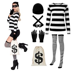 Disfraz de ladrona neutra para mujer de Halloween con accesorios para fiesta de adultos, conjunto de disfraz para actuación - Product Image 3