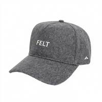 Casquette de baseball en feutre de laine avec logo personnalisé, gris chiné, structurée, 5 panneaux, visière incurvée, style rétro, vêtements de sport haut de gamme pour l'hiver