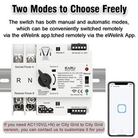 EARU EWeLink WiFi Smart Remote Control 2/3/4P 125A AC 230V ATS Commutateur de transfert automatique double alimentation EAATS-A