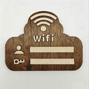 Wholesale Erasable Password <b>Board</b> With <b>Marker</b>, Visitor/Guest-Friendly Wooden Wifi Sign for Office, Airbnb & Coffee Shop - Product Image 1