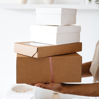 Boîte d'Emballage Jetable Rigide de Qualité Alimentaire en Papier Kraft pour Donuts, Cupcakes et Gâteaux, Conception Personnalisée Acceptée
