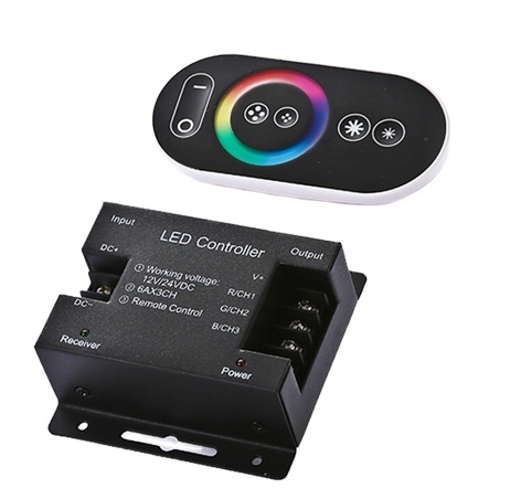 New Led Dimmer 12-24 Volt RF 6keys LED RGB Controller with Remote Wireless Touch Led Strip Light Controller Wireless RF Control
