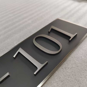 定制徽标不锈钢喷漆门牌牌匾 - 多色，壁挂式，适合公司和公园室内/室外使用 - Product Image 4