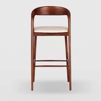 Meistverkaufter Barhocker aus Massivholz mit Ledersitz im modernen minimalistischen Stil, ideal für Hausbars, Cafés und Fitness-Studios.