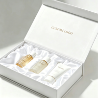 Boîte magnétique personnalisée et boîte cadeau blanc ivoire pour ensemble de soins de la peau et emballage de luxe avec impression sur papier épais