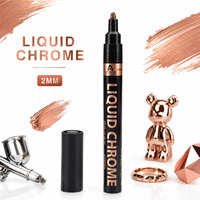 Marqueur de peinture chromé AER WALKER AW.1002, permanent, pointe de 2 mm, surfaces lisses, métal, modèle plastique, peinture, impression UV