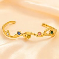 Bracelets vintage étanches et inaltérables Resoul, en or PVD 18 carats avec pierres précieuses colorées, accessoires traditionnels chinois